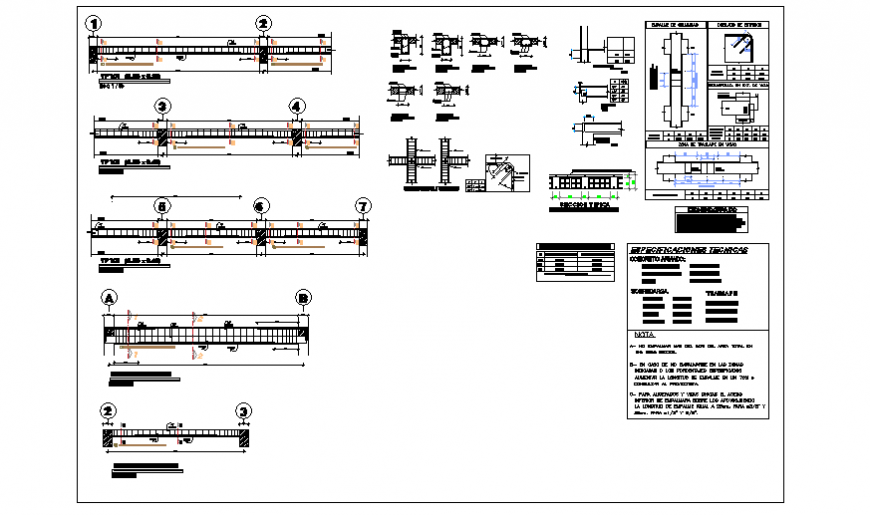Beam-column section design Project of single family house 6x23 total design project