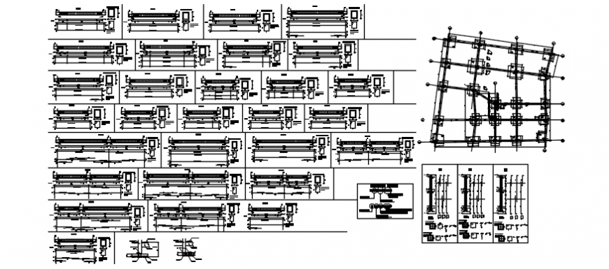 Beam and column construction view in auto cad file