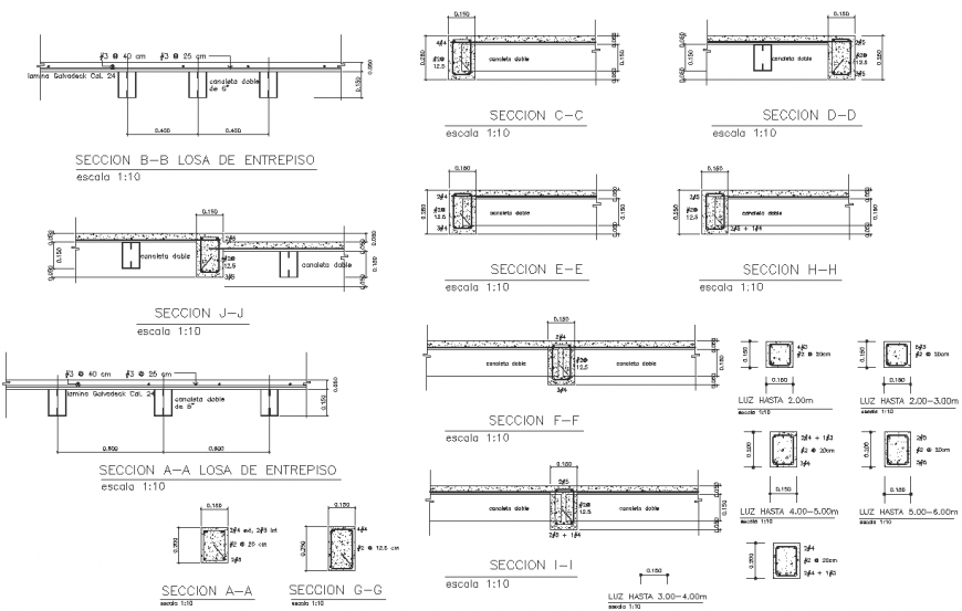 Beam and column joint section dwg file