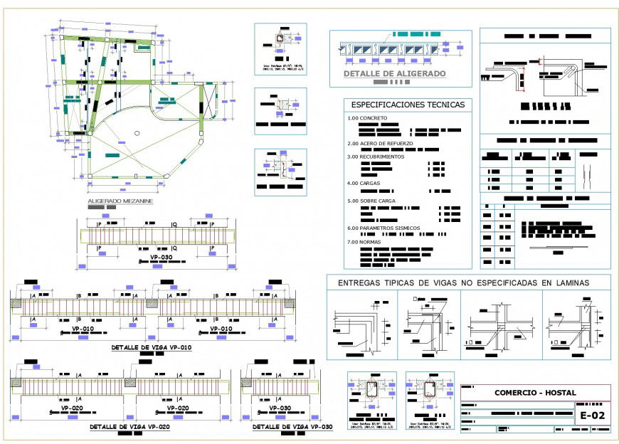 Beam and column section plan autocad file