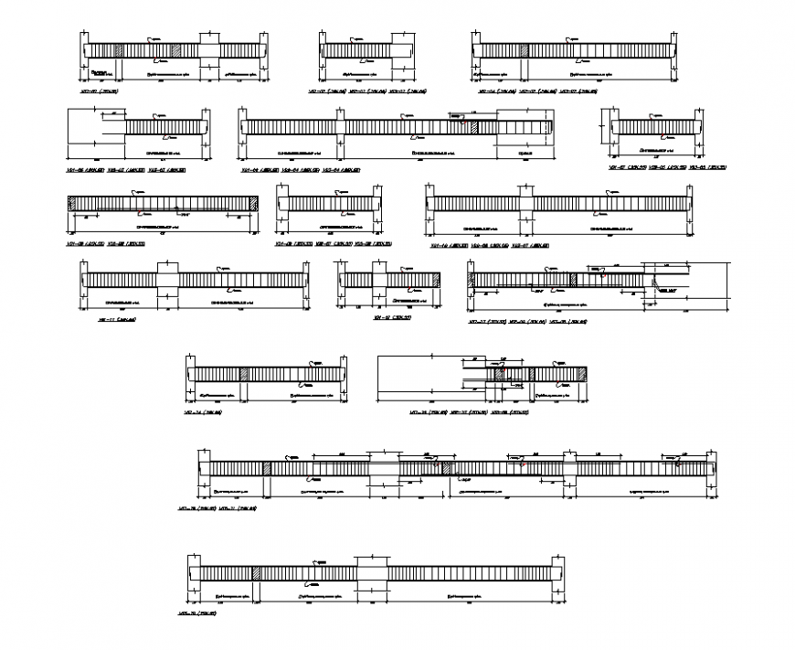 Beam and column structural elevation detail plan autocad file