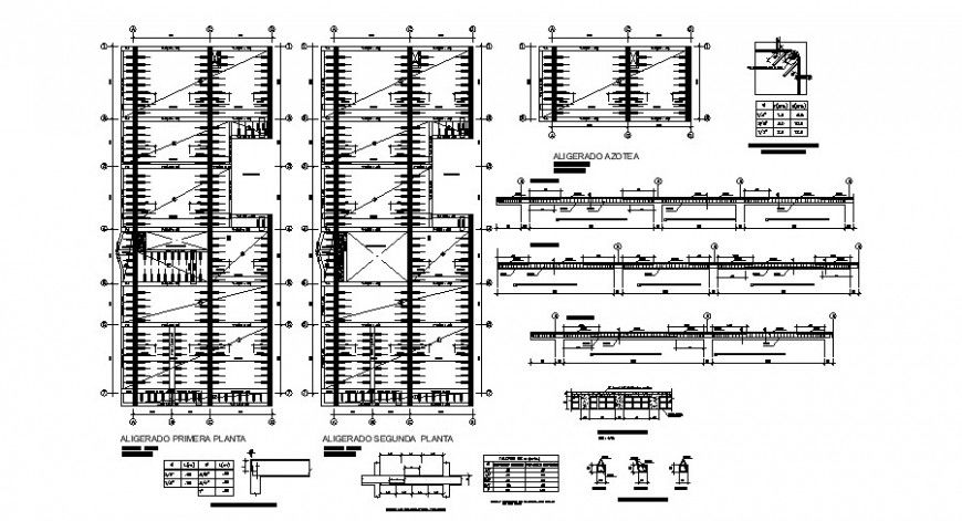 Beam and column structure 2d view autocad file