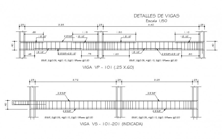 Beam constructive structure cad drawing details dwg file