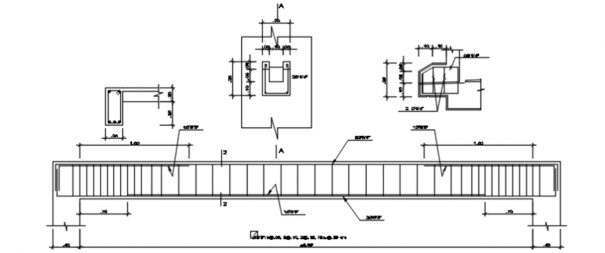 Beam elevation with different side view in AutoCAD file