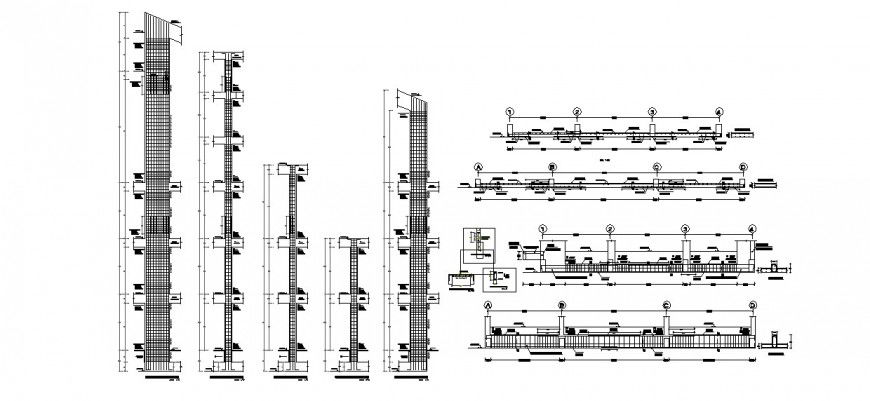 Beam foundation and construction cad drawing details dwg file