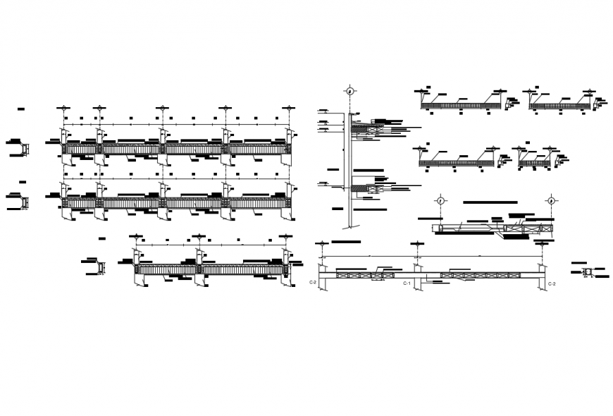 Beam foundation structure constructive details dwg file