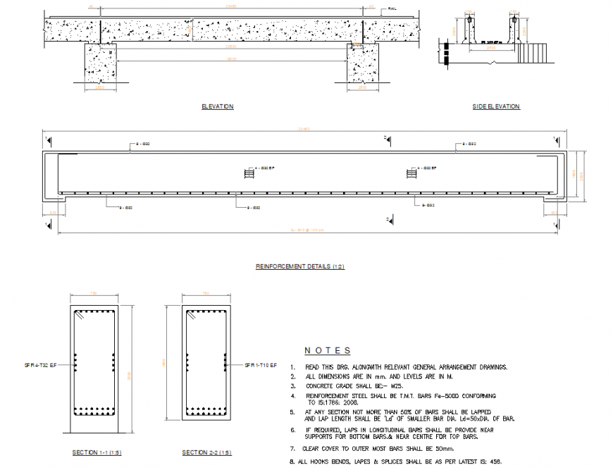 Beam gantry and column section plan layout file