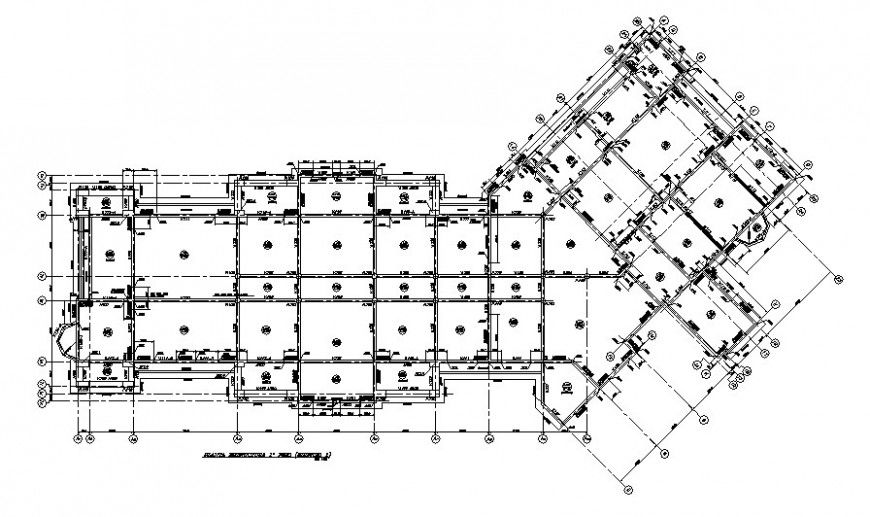 Beam grid lining commercial building plan autocad file