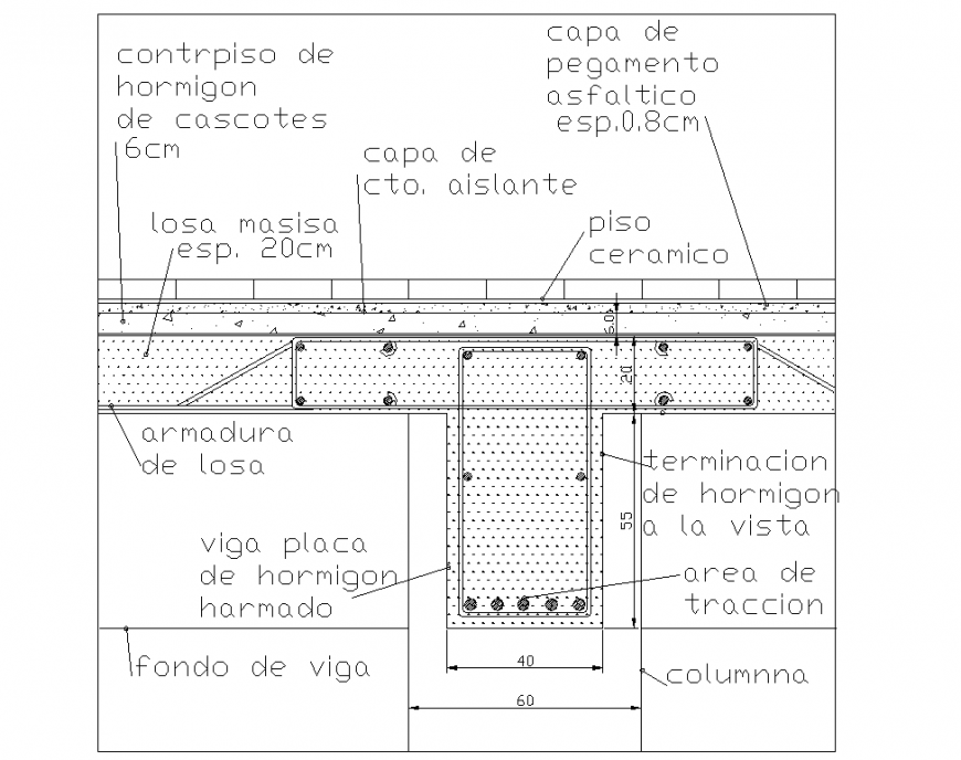 Beam plate detail section of autocad file