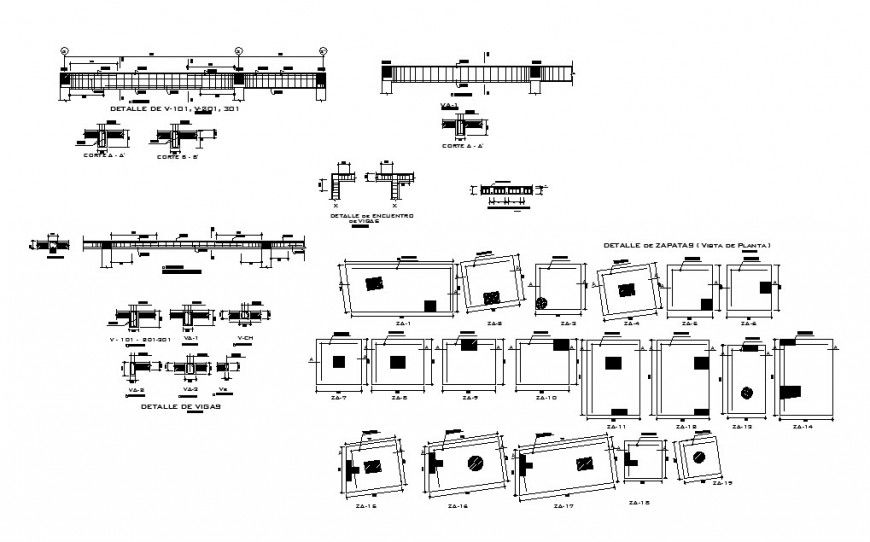Beam schedule, column and constructive structure cad drawing details dwg file