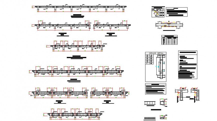 Beam schedule and constructive structure details of hospital dwg file