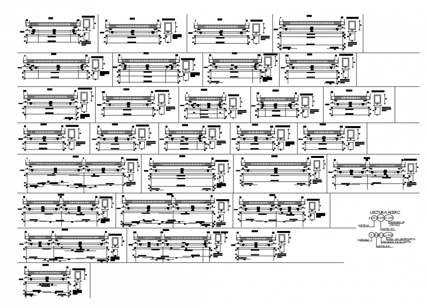 Beam schedule constructive structure details of college classroom cad drawing details dwg file