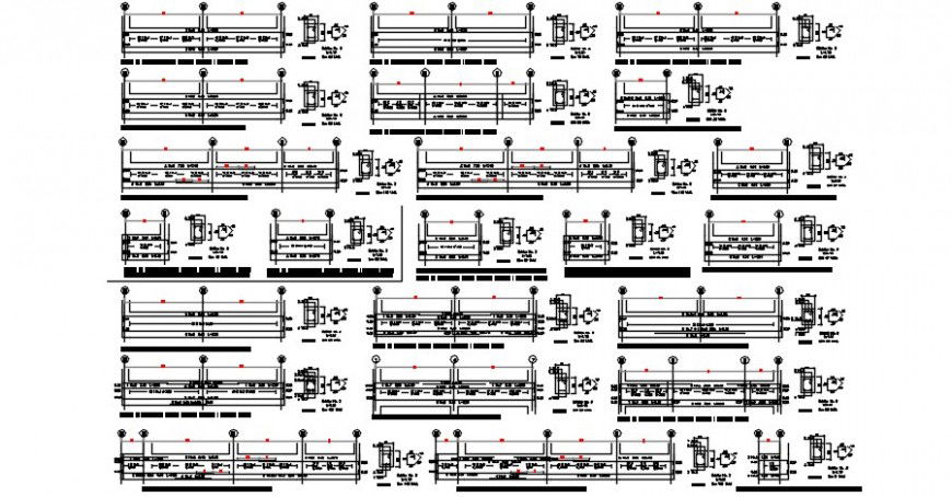 Beam schedule sections and construction details for house dwg file