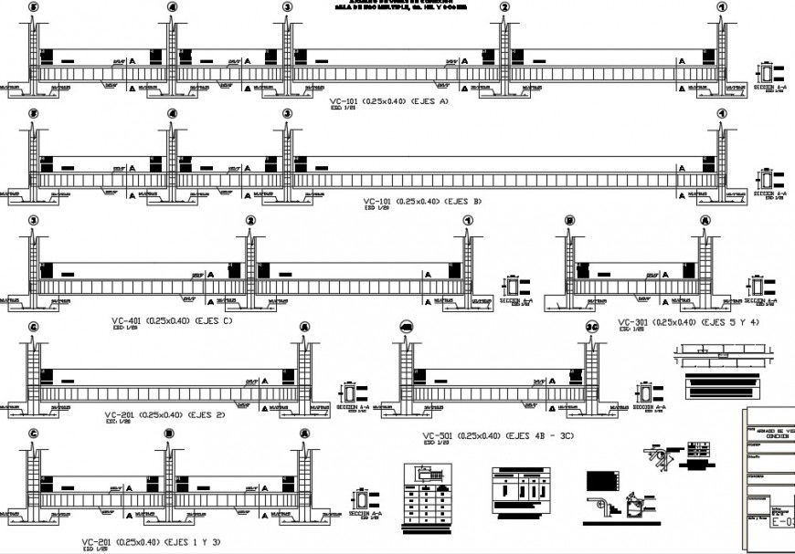 Beam schedule structure and construction details dwg file