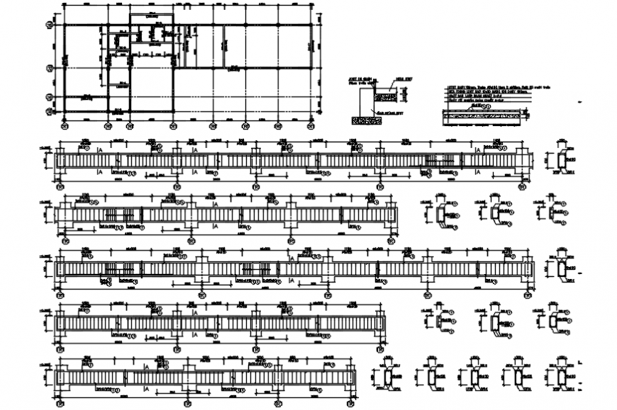 Beam schedule structure and foundation details for house dwg file