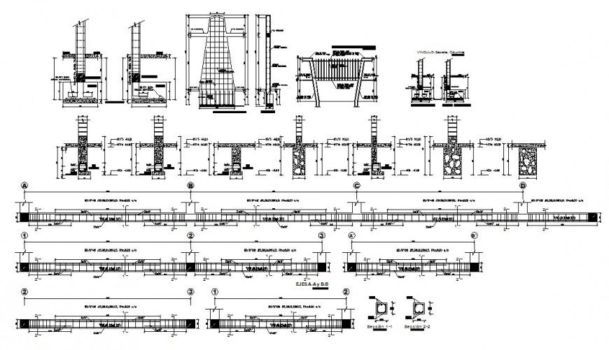 Beam schedule with column and beam construction cad drawing details dwg file