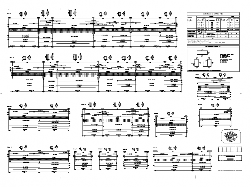 Beam structure detail elevation 2d view layout autocad file