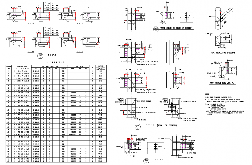 Beam to beam girder section detail dwg file