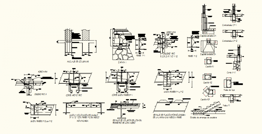 Beam to column angle connection detail plan autocad file