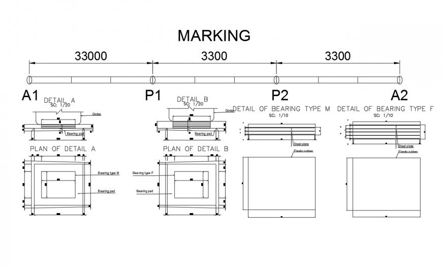 Bearing type detail with all dimension detail