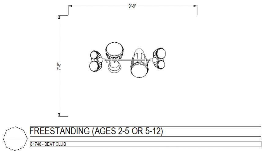Beat Club freestanding view design dwg file 