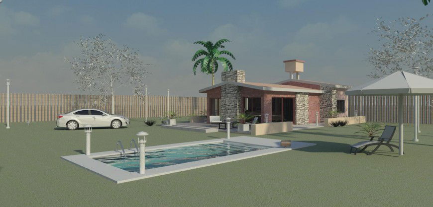 Beautiful beach house 3d model cad drawing details jpg file