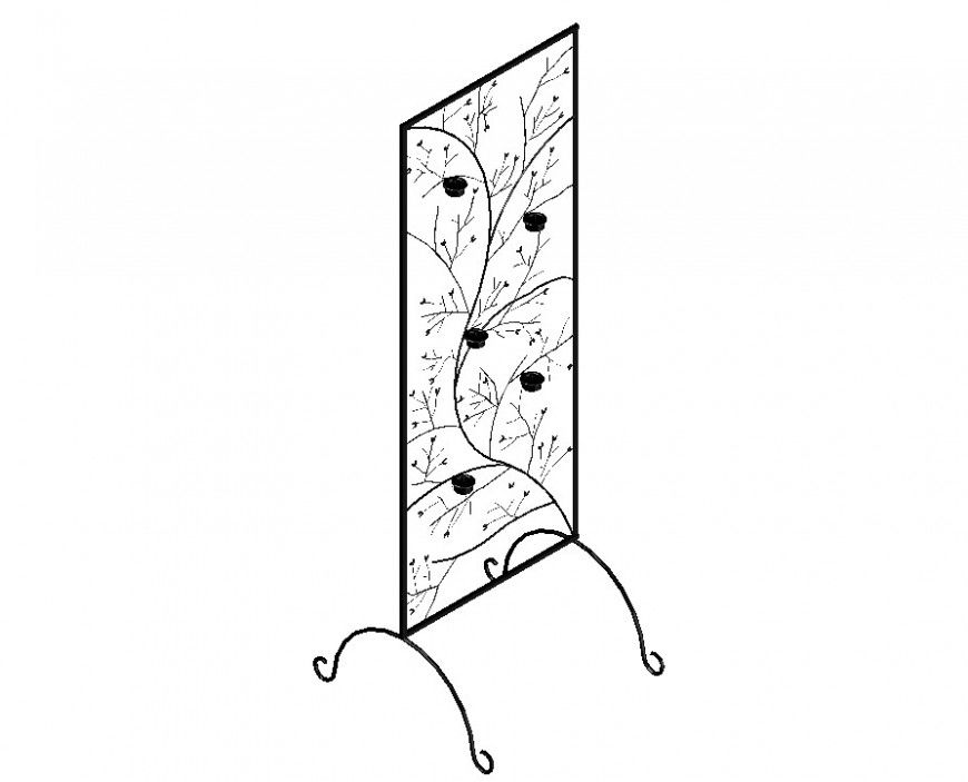 Beautiful decorative screen 3d model drawing details dwg file