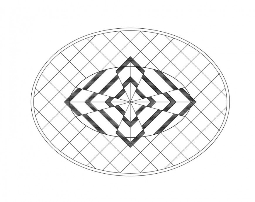 Beautiful elliptical CAD blocks dwg file