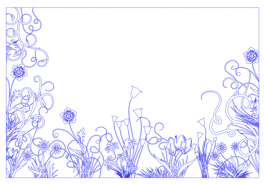 Beautiful floral pattern tile block cad drawing details dwg file