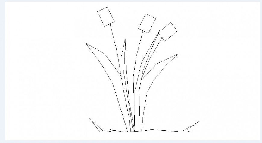Beautiful flower plant elevation block drawing details dwg file