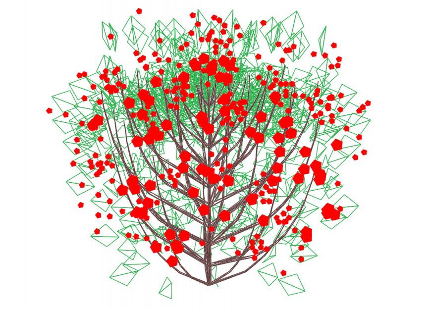 Beautiful flower plant front 3d elevation cad block details dwg file