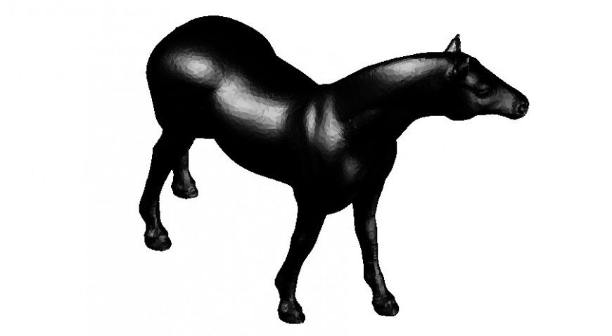 Beautiful horse 3d elevation block cad drawing details dwg file