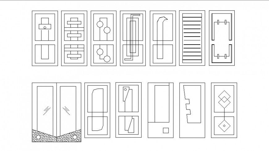 Beautiful House Doors Elevation Block CAD Drawing File Details
