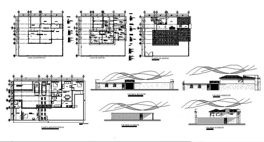 Beautiful house elevation, section, floor plan and auto-cad drawing details dwg file
