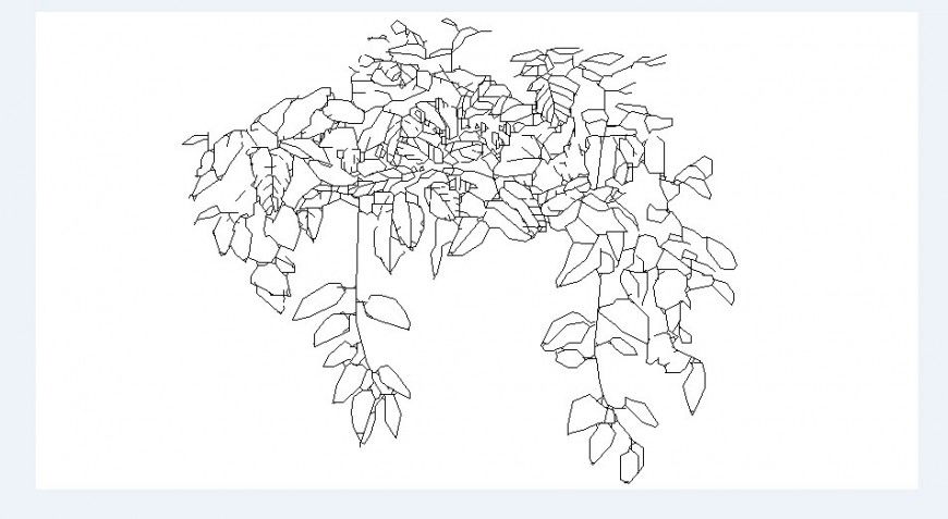 Beautiful Leaf tree plant elevation block drawing details dwg file