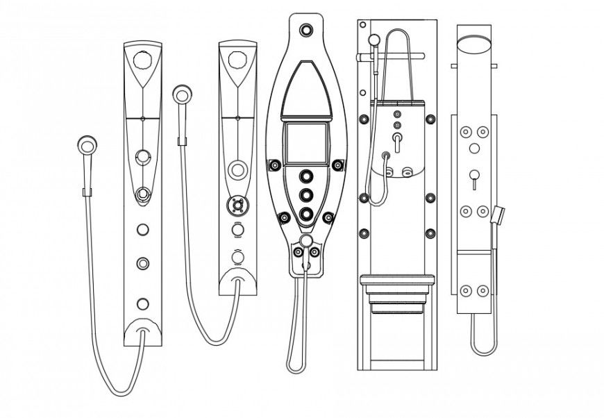 Beautiful multiple shower elevation blocks cad drawing details dwg file