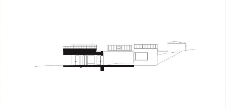 Beautiful one family house side elevation cad drawing details jpg file