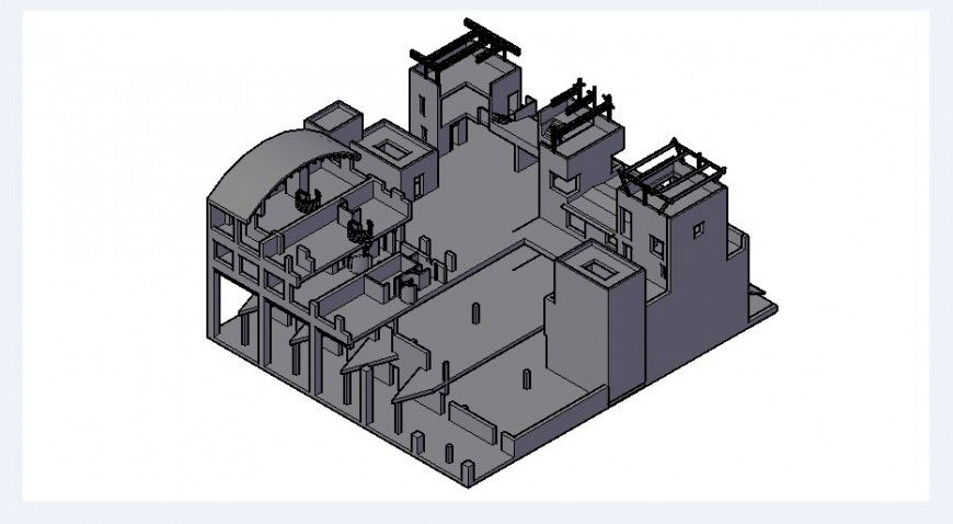 Beautiful Residential Bungalow 3D AutoCAD Drawing DWG File
