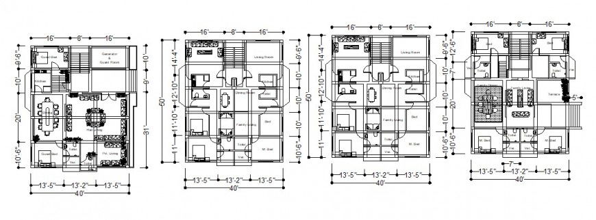 Beautiful residential house floor plan distribution cad drawing details dwg file