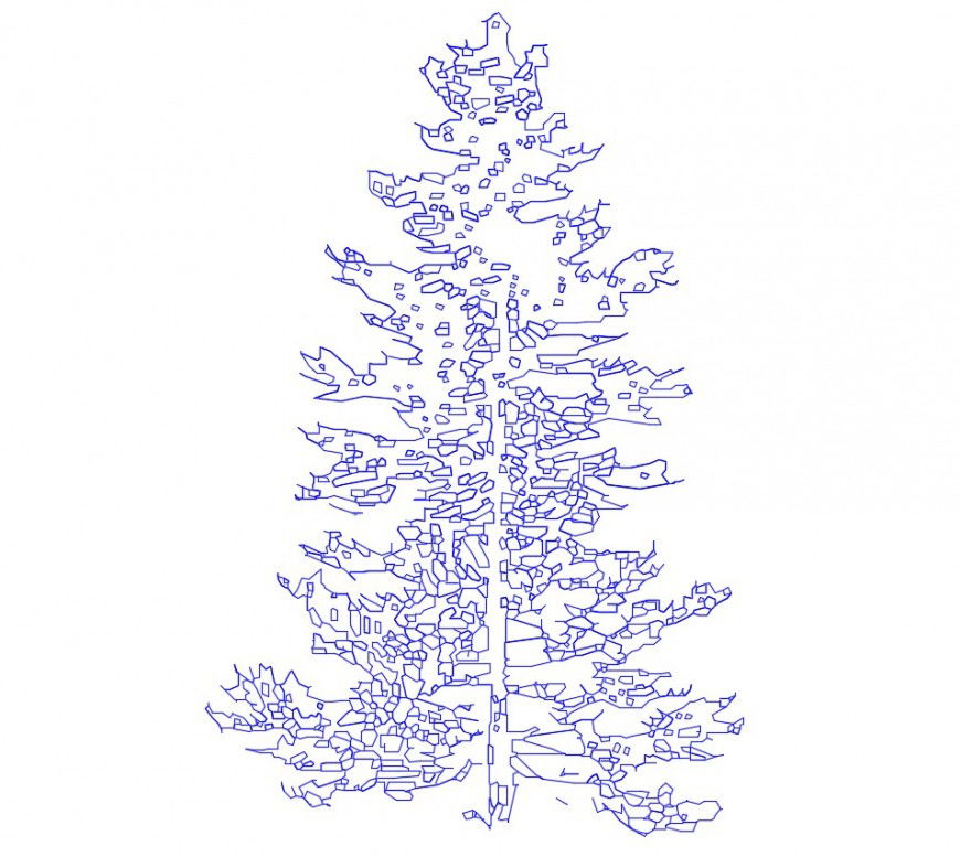 Beautiful single tree elevation block cad drawing details dwg file