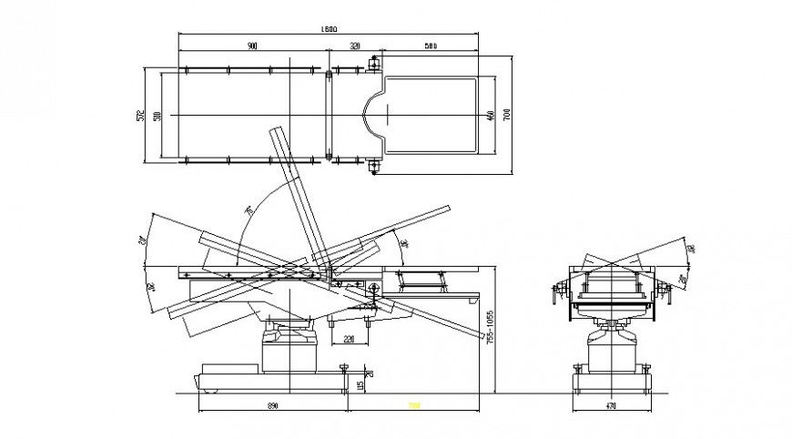 Bed dentist plan and section layout file