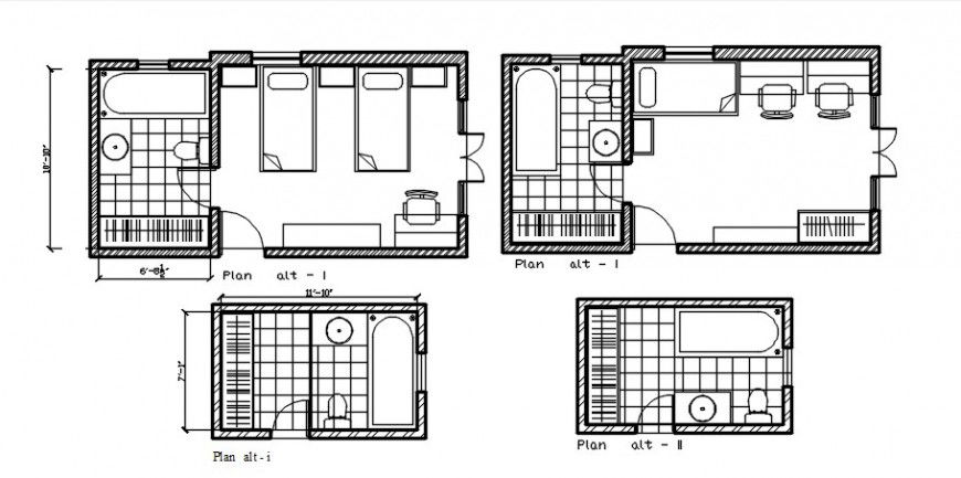 Bedroom and bathroom detail model