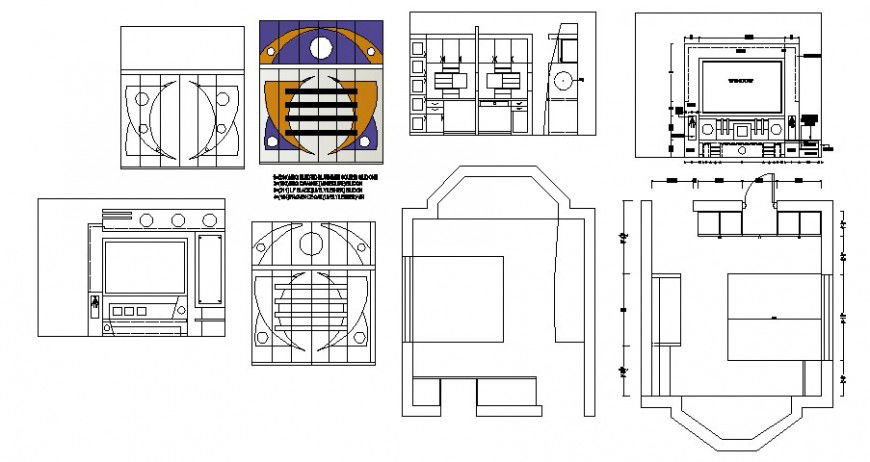 Bedroom and drawing room area 2d view autocad file