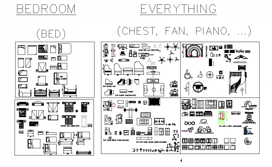 Bedroom and everything furniture detail layout file