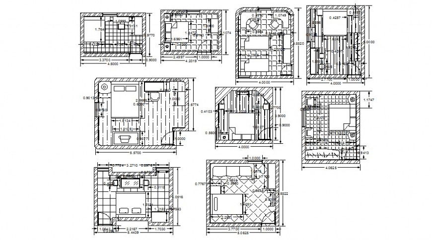 Bedroom area drawings 2d view layout plan autocad softwrae file