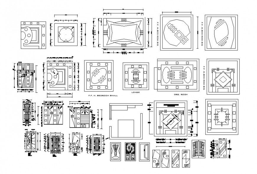 Bedroom ceiling pop details and door details auto-cad file dwg file