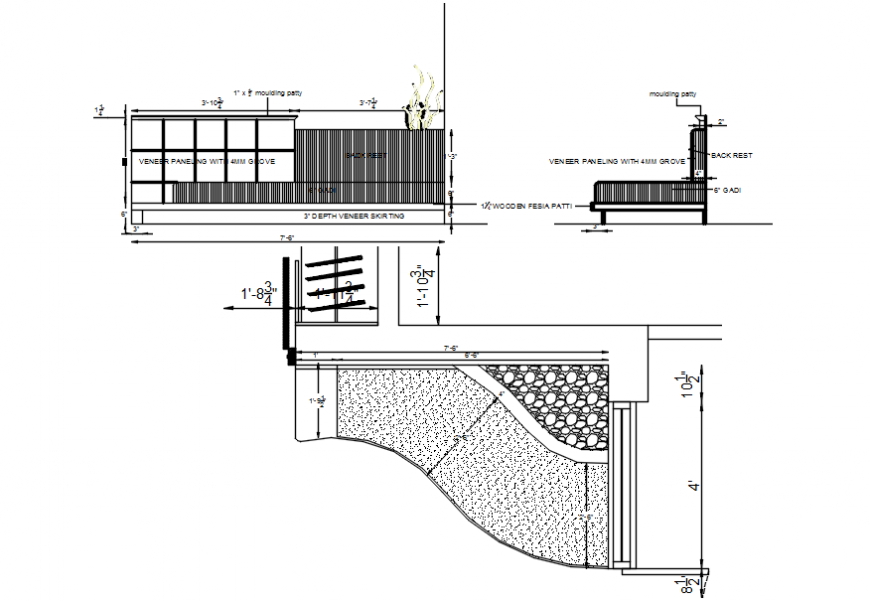 Bedroom drawings details with furniture blocks dwg file