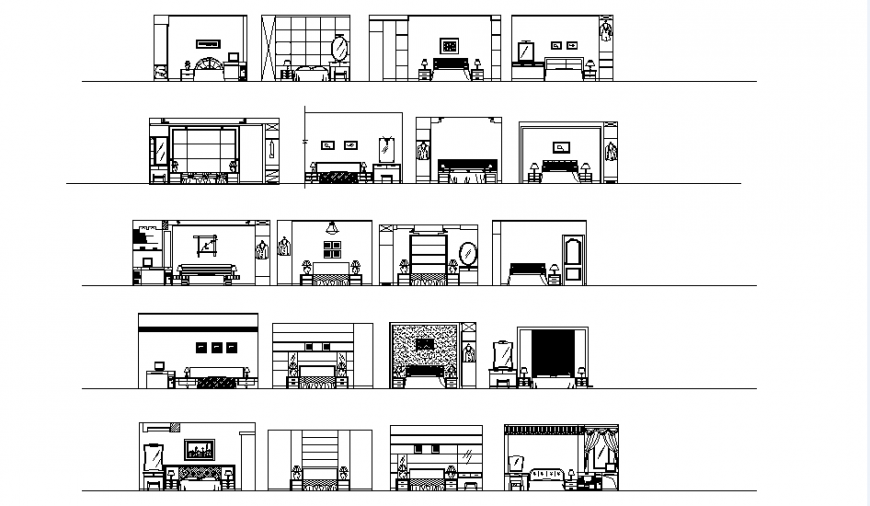 Bedroom elevation plan dwg file