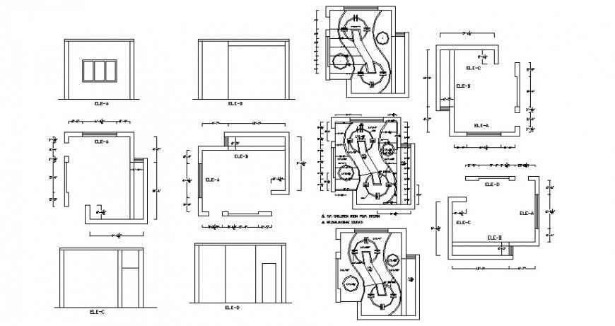 Bedroom elevations and ceiling plans cad drawing details dwg file