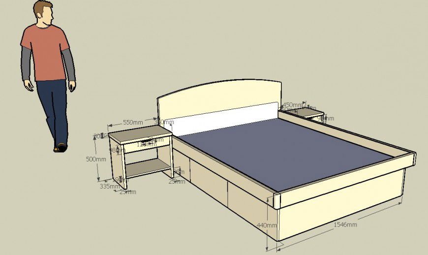 Bedroom furniture 3d detail model